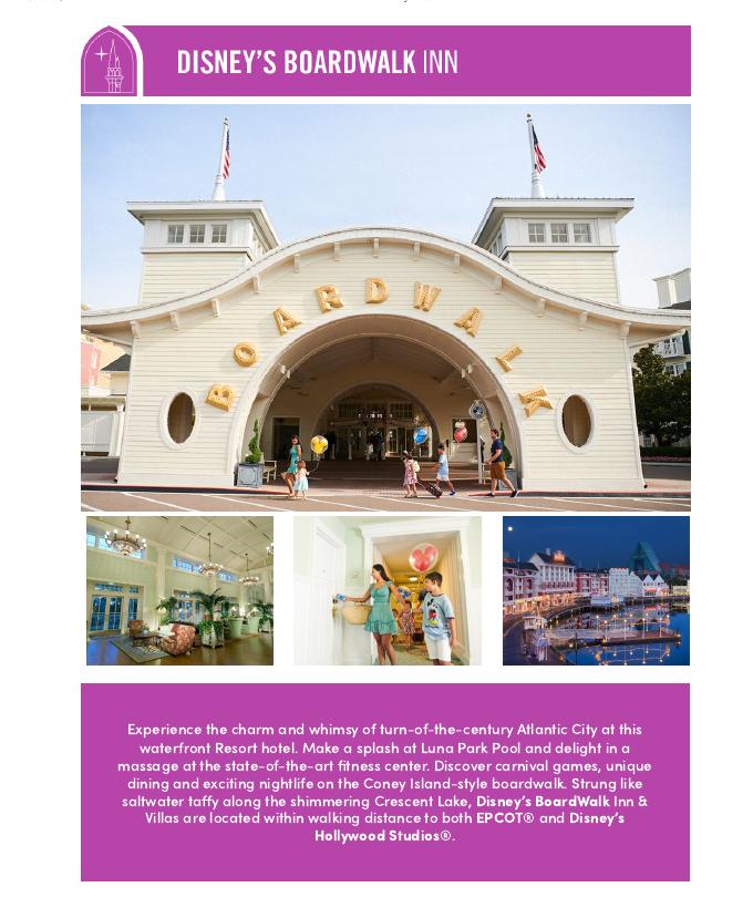 Disney's BoardWalk Inn & Villas brochure cover