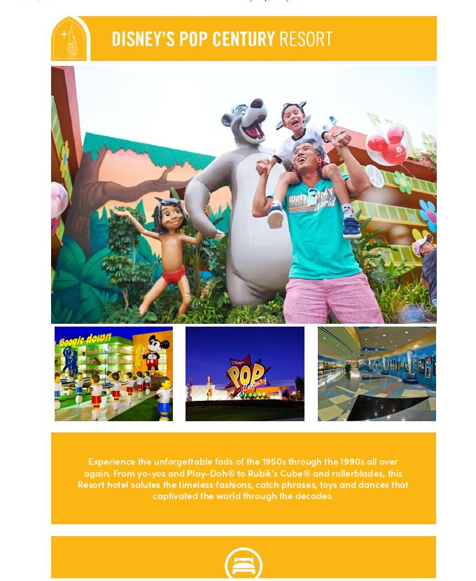 Disney's Pop Century Resort brochure cover