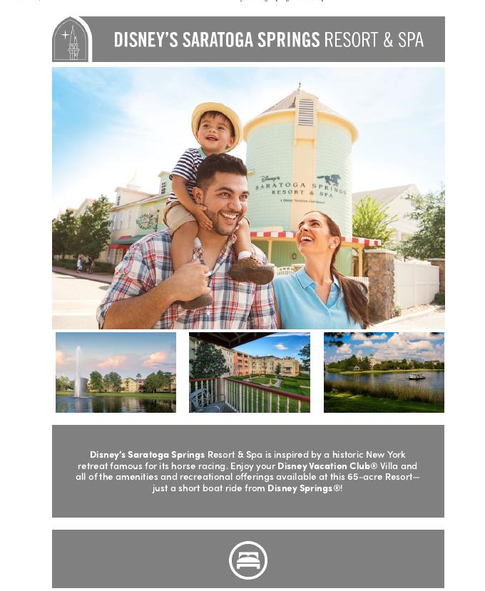 Disney's Saratoga Springs Resort & Spa brochure cover