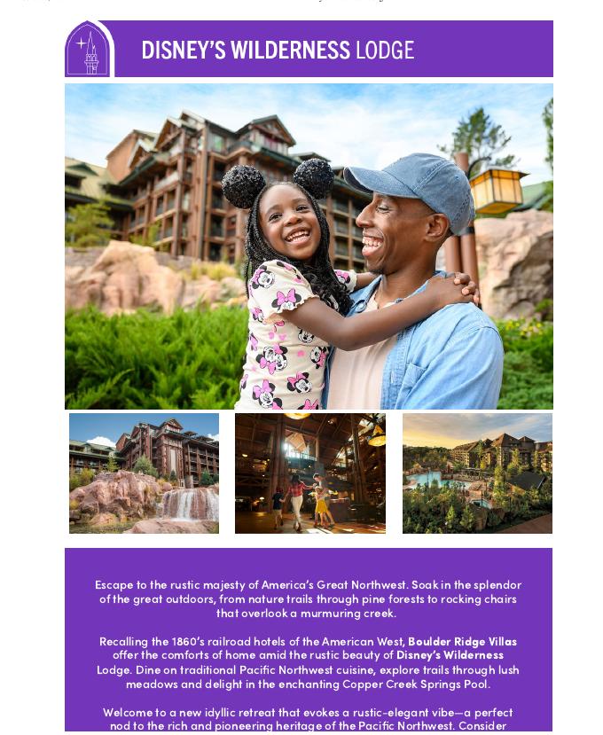 Disney's Wilderness Lodge brochure cover
